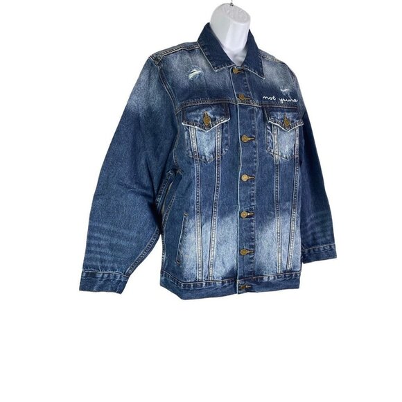 Free People x Sandrine Rose Button Up Denim Jacket Womens Size Small NEW - Picture 3 of 9